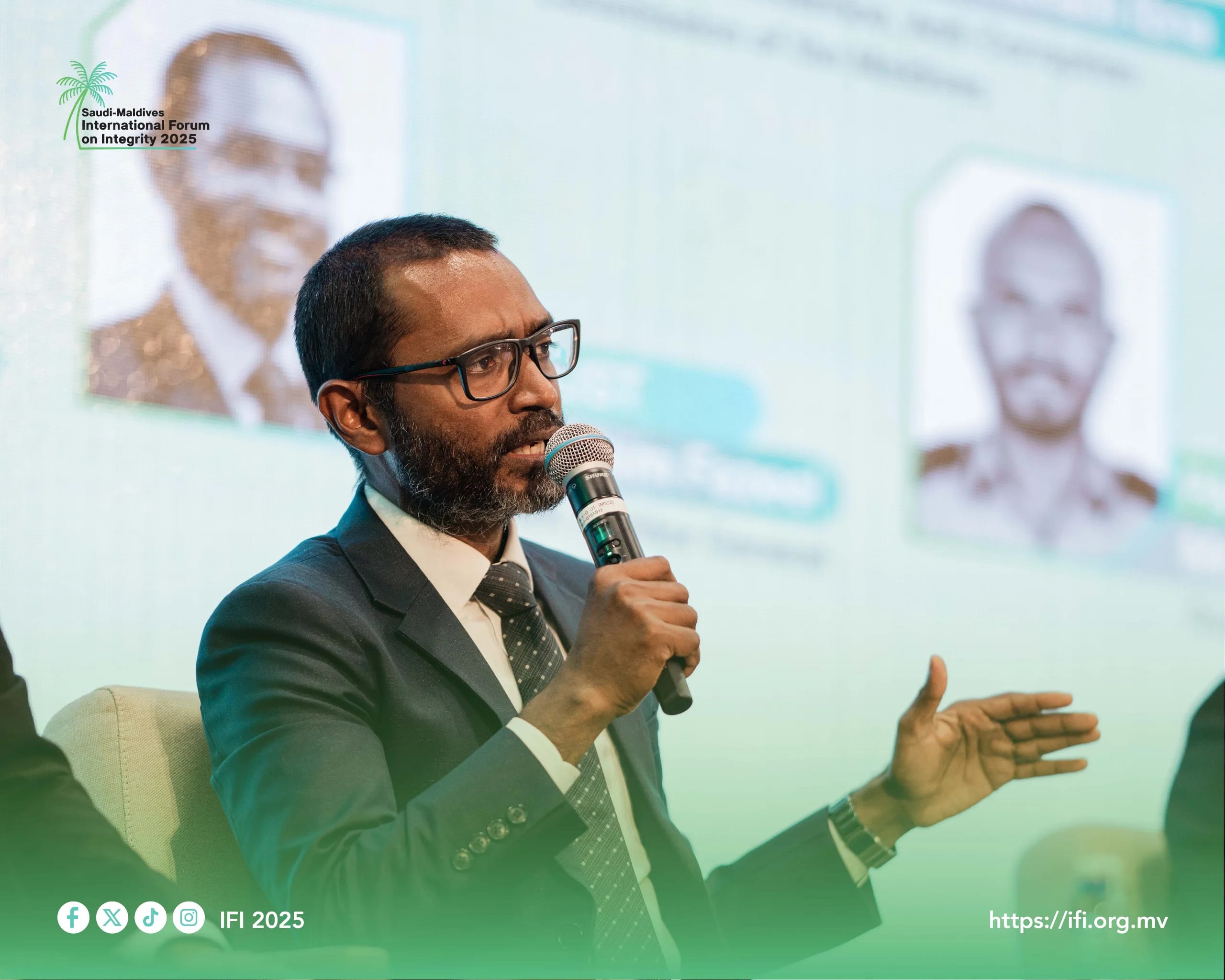 Saudi–Maldives International Forum on Integrity 2025 campaign hero in Villa Nautica, Maldives